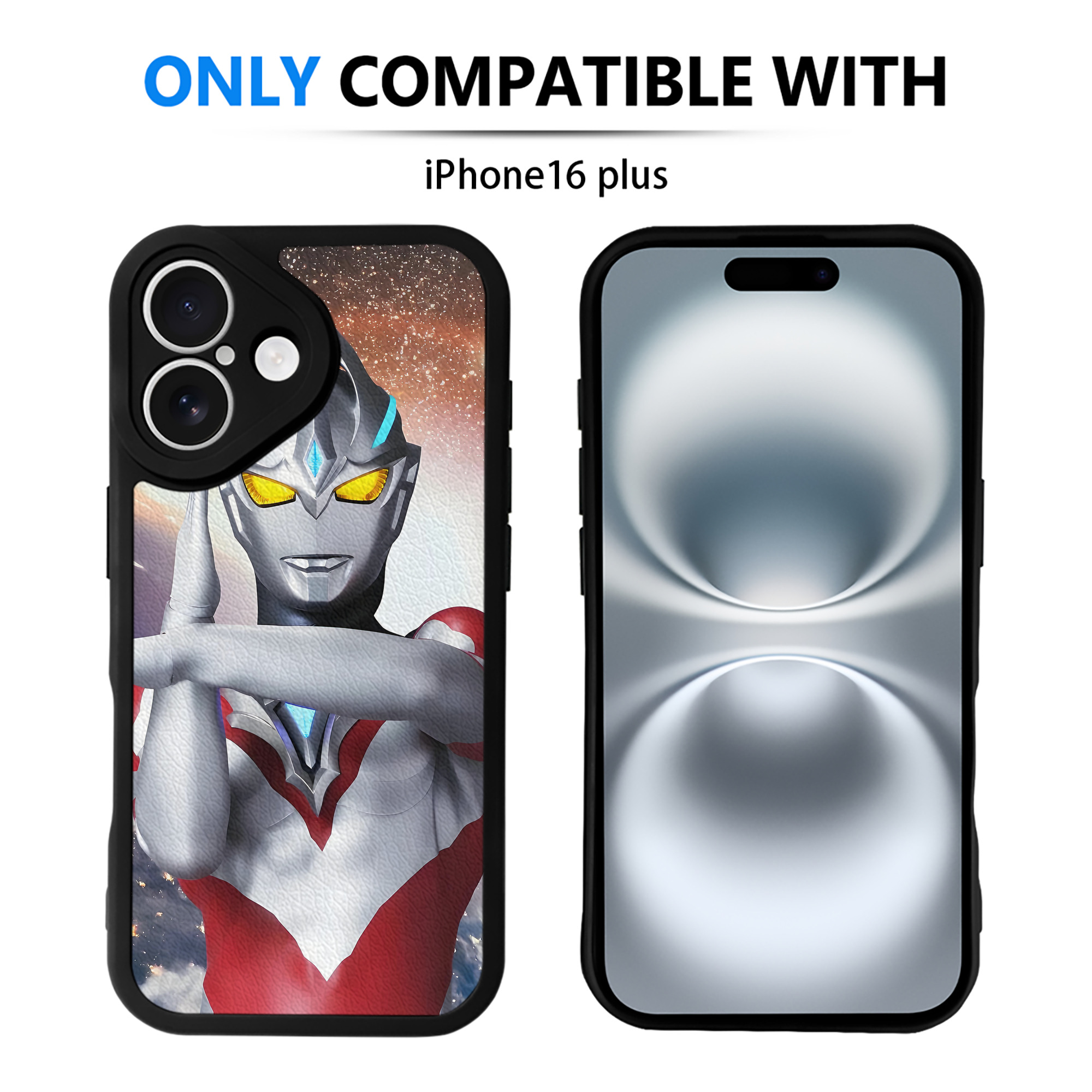 （画像用） ウルトラマン Ultraman 【iPhone 16シリーズ対応】シリコンスマホケース（レザー調） 材質：シリコン